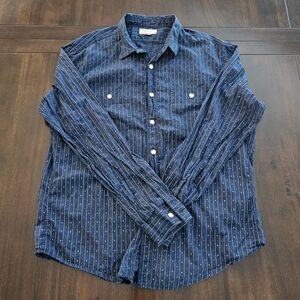 J. Crew Blue Striped Casual Button Down Shirt